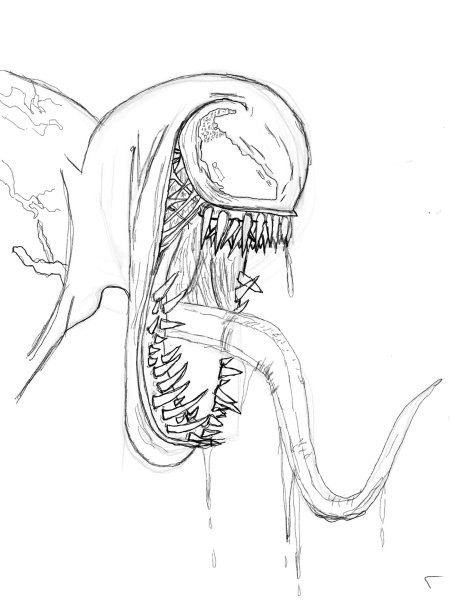 Веном рисунок карандашом для срисовки