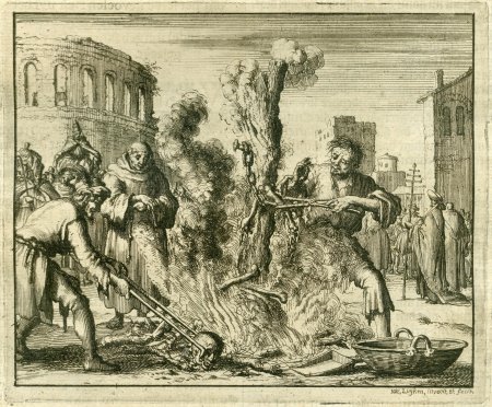 Ян Люйкен. Сожжение, XVI век.