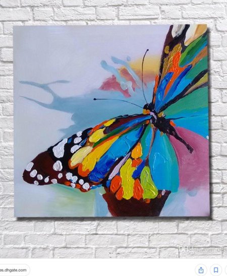 Бабочки маслом на холсте