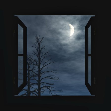 Лунная ночь в окне