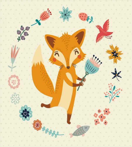 Открытка с лисой