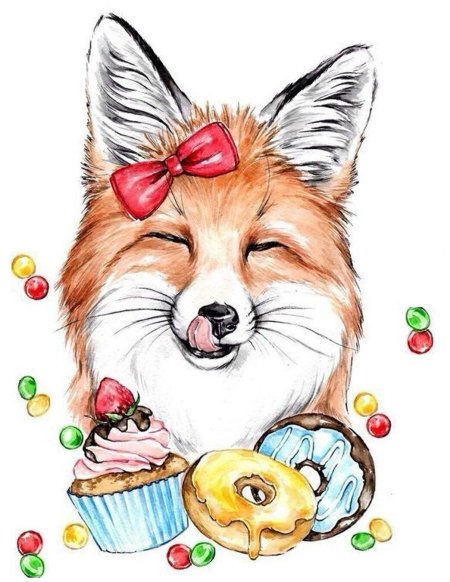 Лиса рисунок