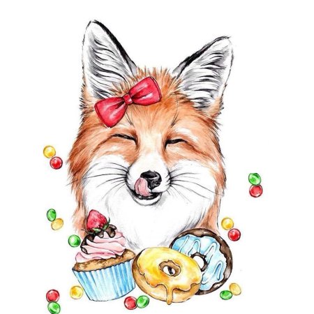 Лиса рисунок