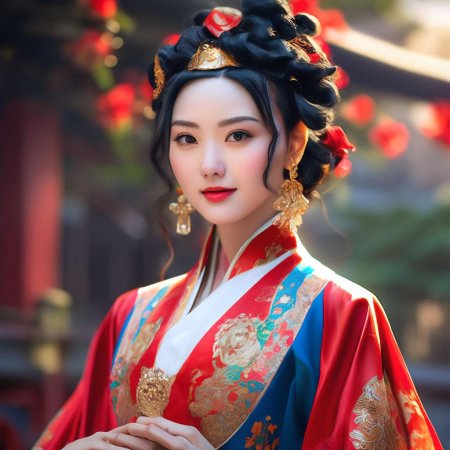 Китайская девушка в национальном костюме