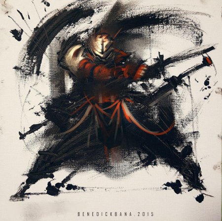 Воин Ронин Самурай киберпанк