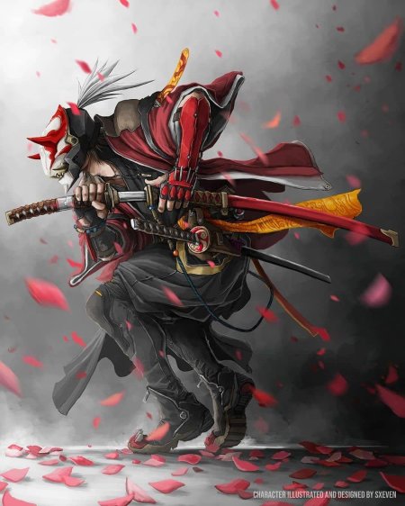 Японский демон арт Ронин