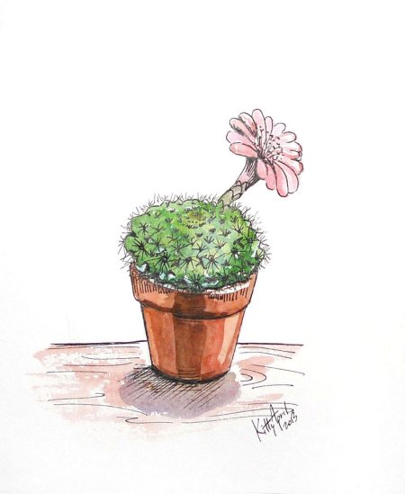 Цветок в горшке эскиз