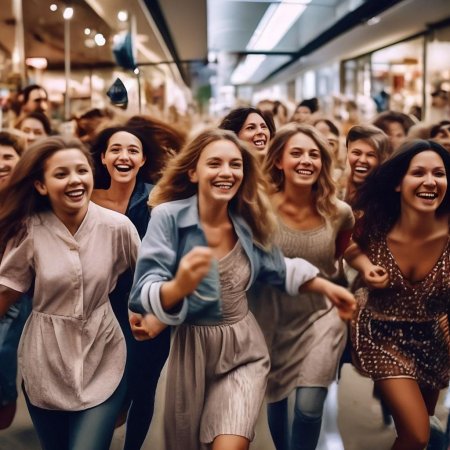 Толпа девушек