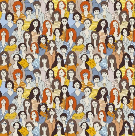 Рисунок много женщин