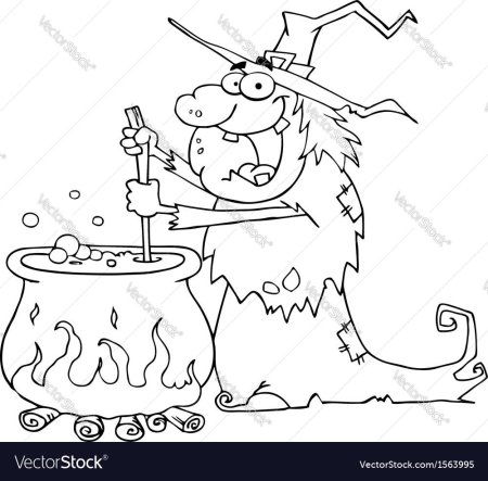 Котел ведьмы раскраска