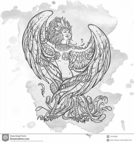 Сирин алконост Гамаюн тату