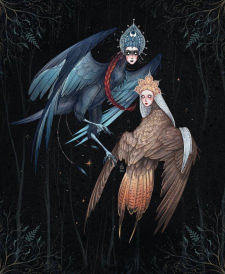 Алконост Гамаюн Сирин арт фэнтези