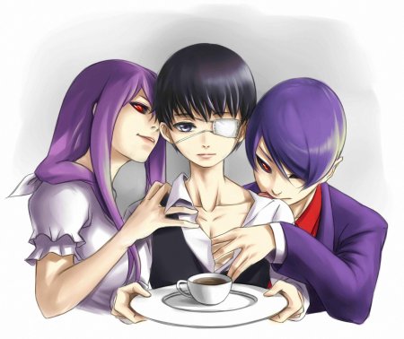 Ризе Камиширо и Канеки Кен