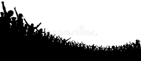 Ликующая толпа силуэт