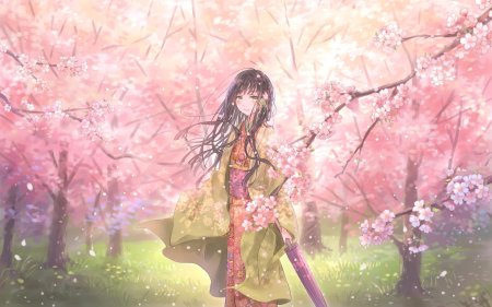 Сакура в кимоно