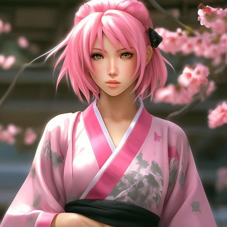 С розовыми волосами