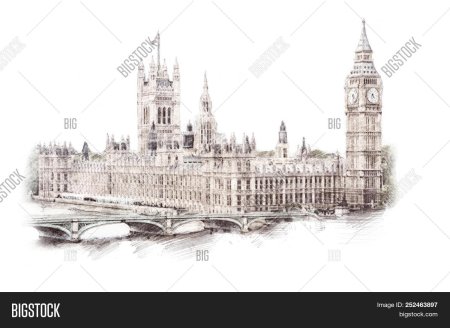 Биг Бен на белом фоне