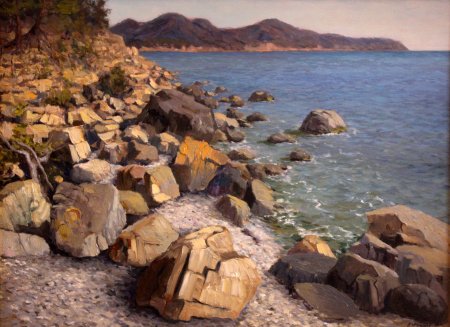 Прибрежные камни в живописи
