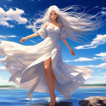 Длинные белые волосы