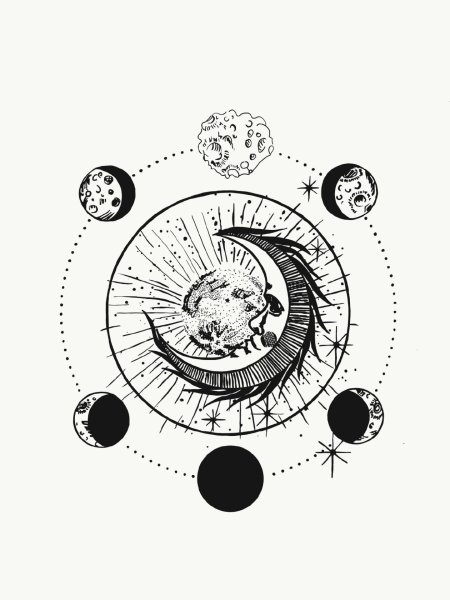 Цикл Луны тату