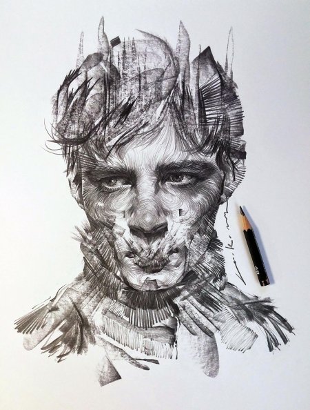 Монохромные портреты Сеульского художника Lee.k