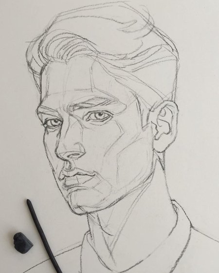 Портрет мужчины карандашом