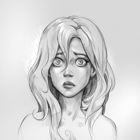 Набросок лица девушки