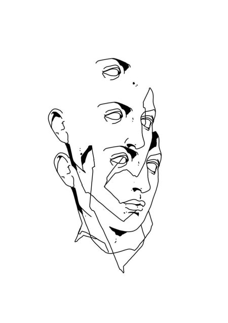 Лицо линиями