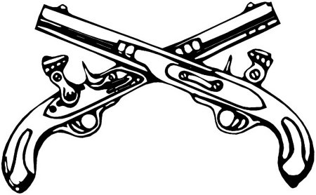 Скрещенные дуэльные пистолеты