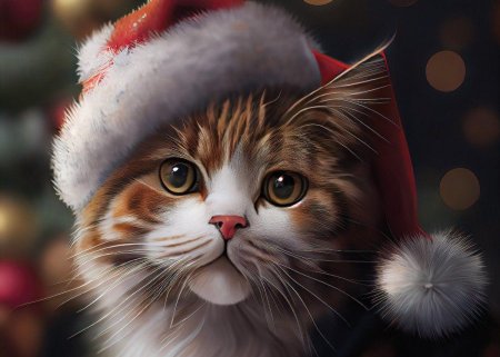 Новогодний котик арт