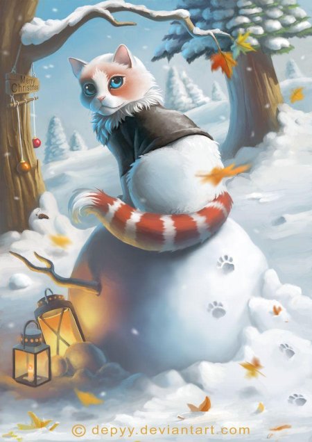 Зимние котики