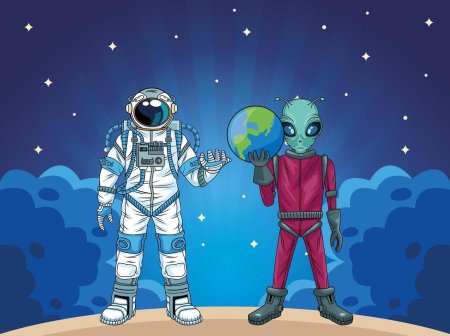 Космонавт и инопланетянин