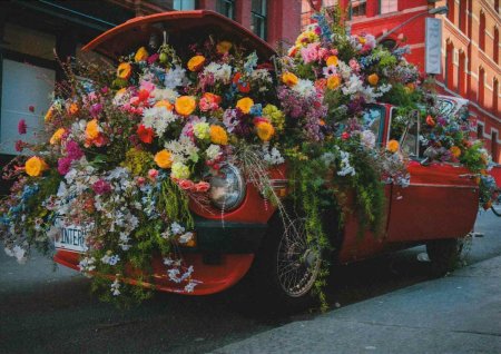 Машина в цветах