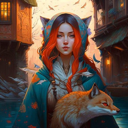 Девочка лиса Фокси она серого цвета