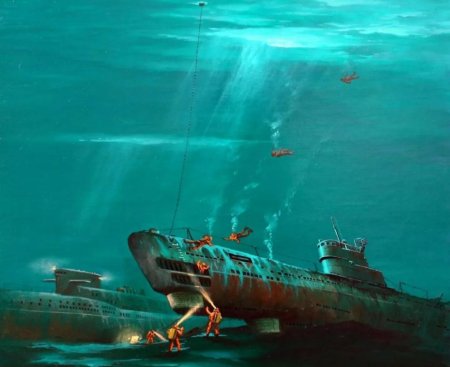 Картина «Таран в заливе Петра Великого». Художник а. н. Лубянов, 2009.