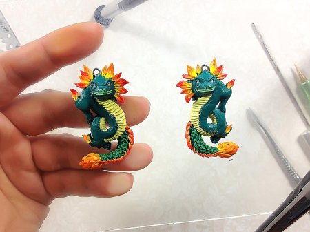 Китайский дракон из полимерной глины