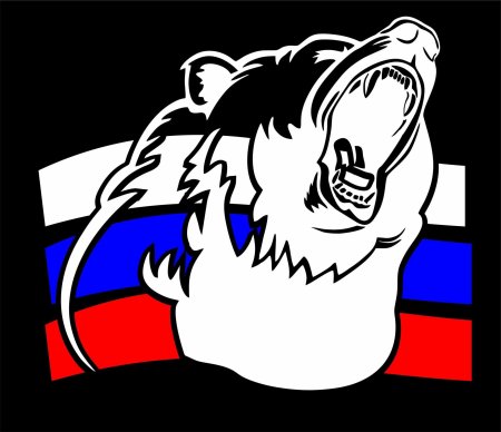 Русский флаг с медведем