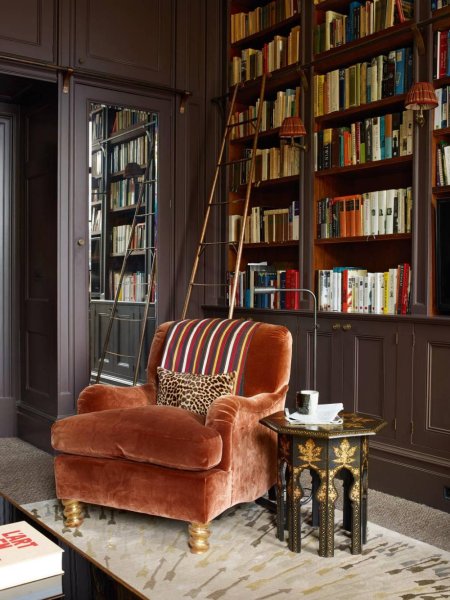 Английская библиотека интерьер
