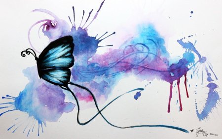 Акварельные бабочки на прозрачном фоне