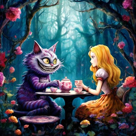 Алиса в стране чудес и чеширский кот