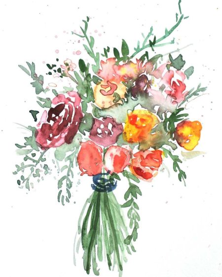 Цветы акварель