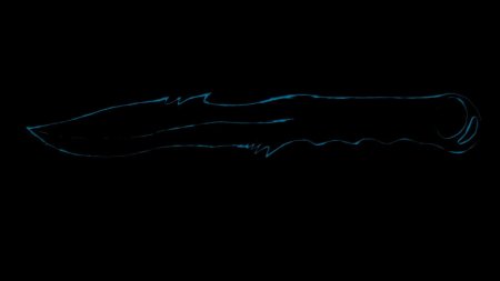 Нож на черном фоне