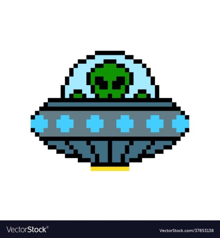 Летающая тарелка пиксель арт