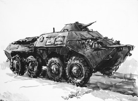 БТР-80 бронетранспортёр рисунок