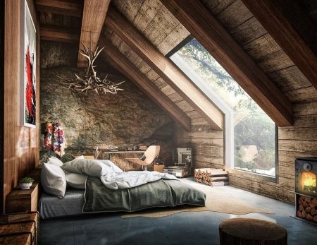 Спальня на чердаке