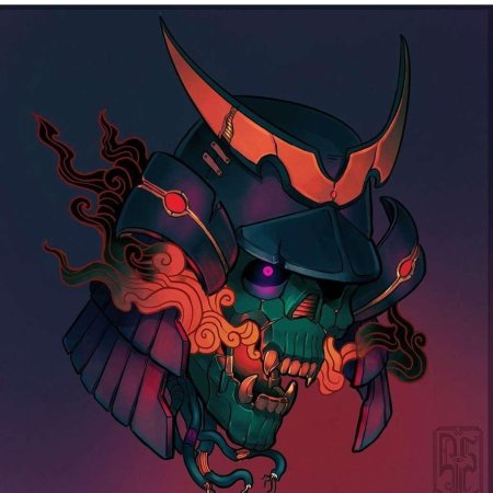 Oni демон Самурай маска киберпанк