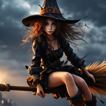 Ведьма на метле