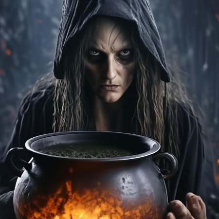Ведьма варит зелье