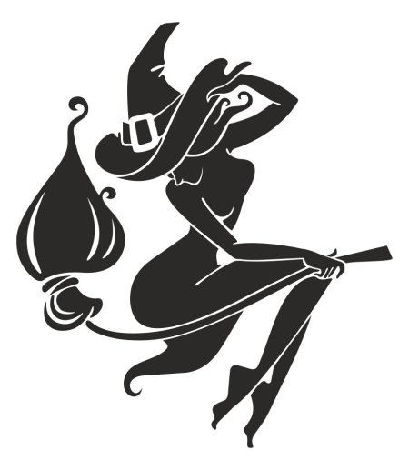 Наклейка на авто ведьмочка