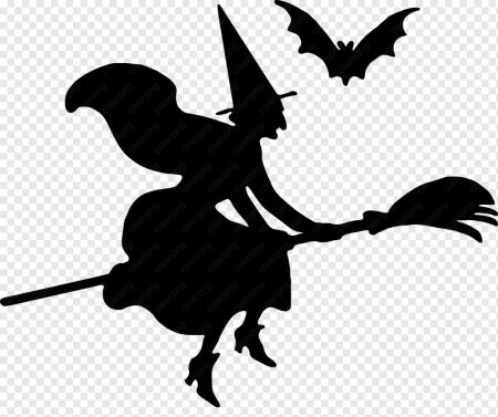 Силуэт ведьмы на метле